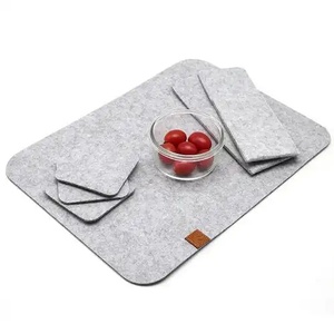 Custom Design Eco-Friendly Anti-Slip Felt Placemat Set-Irregular Grey Modern Premium Table <b>Mat</b> <b>Desk</b> Pad for Dinner - Product Image 1