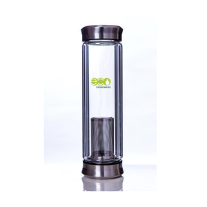 Aucun minimum GA5030 logo personnalisé <span class=keywords><strong>écologique</strong></span> impression de bouteilles d'eau en verre réutilisables à double paroi - Product Image 3