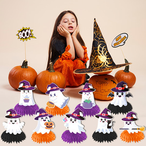 Halloween Ghost Honeycomb <b>Table</b> Decor 18cm Paper Reusable Indoor Party Decoration - Product Image 3