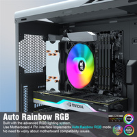 SNOWMAN MT4LS RGB refroidisseur de processeur à ventilateur unique 4 caloducs dissipateur de chaleur en aluminium avec RGB LED Air Type refroidisseur de processeur horizontal en gros