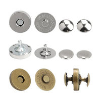 (200 ensembles) 14mm18mm bouton magnétique boucle aimant bagages Double-chapeau boutons goujon invisible bouton-pression en cuir Rivets
