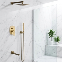 Système de douche mural chromé moderne 3 voies avec mitigeur et kits de douche pour hôtels et salles de bain
