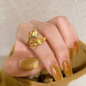 Ý cao cấp 925 sterling bạc nhẫn sang trọng Trung cổ vẽ dây chín đuôi cáo Thiết kế động vật - Product Image 2