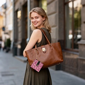 Ladies <b>Wallet</b> Purse <b>Card</b> <b>Holders</b> Pink Flower PU Leather Custom Print Travel <b>Wallet</b> Girls Small Short <b>Wallet</b> with Keychain - Product Image 6