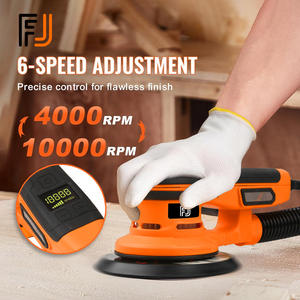 Sander orbital aléatoire sans balais électrique 350W 6 pouces 150mm Sander excentrique <span class=keywords><strong>Polisseuse</strong></span> Machine de ponçage sans poussière pour voiture Bois Métal - Product Image 5