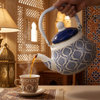 Bouilloire à thé émaillée de style arabe, pot émaillé en forme de poire anti-fuite, bouilloire à thé