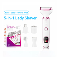 DOODA Rasoir Électrique 5-en-1 pour Femme, Épilateur Visage et Corps, Tondeuse Beauté Électrique pour Usage Domestique, Certifié CE, Rose