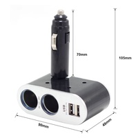 Allume-cigare de voiture USB double 3.1A base femelle un point et deux trous de cigarette légers un à deux chargeur multifonction de voiture