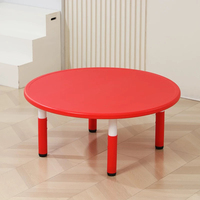 Ensemble de table d'apprentissage pour enfants de forme circulaire rouge, en plastique durable, bureau d'activités pour enfants pour une utilisation en classe de maternelle