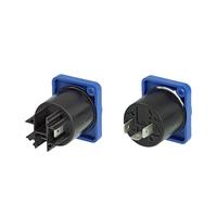 SINGO En gros Prise d'alimentation LED 3 broches à montage sur panneau, plaqué argent bleu, pour écran LED, éclairage de scène, projecteur à tête mobile, truss