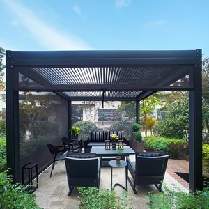Pérgola eléctrica impermeable <span class=keywords><strong>para</strong></span> exteriores, hoja de persiana de techo con Motor IP65 y gafas laterales, 3x4 - Product Image 2