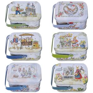 Caja Metálica Cuadrada para Regalos de Pascua 2023, con Dulces y Galletas, Diseño de Conejito - Product Image 3