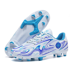Chaussures de football antidérapantes à lacets pour jeunes et adultes, crampons de football d'extérieur à crampons longs FG, semelle extérieure pour terrain gazonné, baskets d'entraînement - Product Image 1
