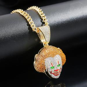 Collana Hip Hop Unisex con Catena Placcata Oro, Zirconi e Pendente Dollaro, Re, Pistola, Leone in Stile <span class=keywords><strong>Rock</strong></span> Punk - Product Image 5