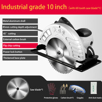 Scie circulaire électrique industrielle de 7 pouces haute puissance pour le bois, le métal et le PVC, outils de coupe 2800W pour le travail du bois
