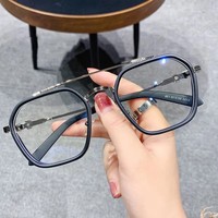 Gafas de Alta Gama con Montura Cuadrada Ultraligera de Metal Sólido, Lentes de PC con Protección Anti Luz Azul y Anti Radiación