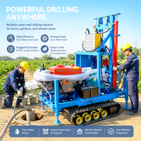 Foreuse hydraulique rotative sur chenilles CE agricole 35 CV diesel pour puits d'eau de 200 m avec tubes et trépans de forage