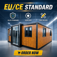 Maison mobile préfabriquée, mini-maison modulaire, maison portable 2, 3 ou 4 chambres, conteneur préfabriqué extensible de 20 pieds avec toilettes