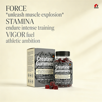 Gummies de créatine monohydrate OEM/ODM pour adultes, récupération musculaire, nutrition sportive, à base de pectine, naturelles, 120 gummies, GMP/Halal/Kosher