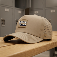 Gorra Deportiva Impermeable Personalizada al por Mayor, 100% Poliéster y Spandex, con Logotipo de PVC, Gorra de Golf