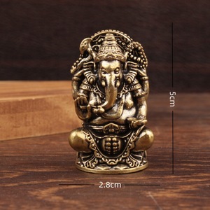 Estatua de Ganesha de Latón, Figura Decorativa para Mesa de Oficina u Hogar, Artesanía del Sudeste Asiático, Adorno Coleccionable - Product Image 4