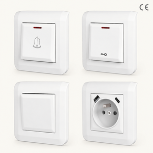 EU-Standard 82mm Einpoliger 1-fach 10A 16A Wandschalter Steckdose Lichtsteuerung PC-Material CE-Zertifiziert 250V 2 Jahre Garantie - Product Image 1