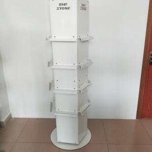 Stone sink sample quartz mosaic gemstone stepping used sliding box case rack stone floor ceramic tile metal display stand