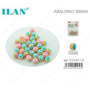 Perline a strisce Ilan Abalorio da 10 mm per la creazione di gioielli fai da te - Product Image 1