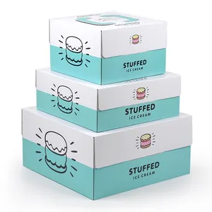 Scatole per torte personalizzate all'ingrosso pacchetti per scatole per torte in tazza nera verde scatole rigide di compleanno imballaggio per torte trasparenti stampa in cartone 4C