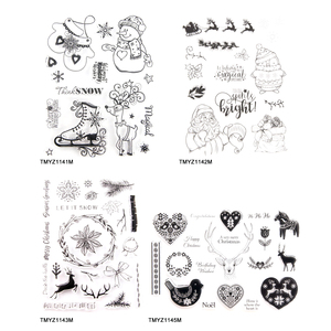 Sello de goma de estilo navideño personalizado para planificador/Álbum DIY sello de decoración transparente - Product Image 1