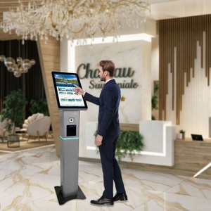 21.5 ''LED Light Order Kiosks QR <b>Scanner</b> Payment Machine Pos Holder A4 <b>Printer</b> <b>With</b> Wifi/Bluetooth Queue Management Order Kiosk - Product Image 1