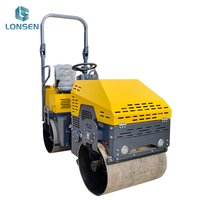 Machine de compactage de rouleau de route à double tambour en acier de 1 tonne