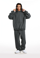 Ensemble sweat à capuche et jogging en molleton couleur vive style streetwear 2026, 345 GSM, coupe décontractée unisexe, avec cordon de serrage