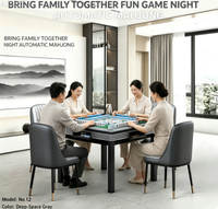 Table de mahjong automatique haut de gamme avec pieds en acier inoxydable, pour 4 joueurs, plateau en métal durable de qualité supérieure, double usage