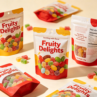Sachets Doypack refermables à fermeture éclair avec logo personnalisé, finition noire mate, fenêtre transparente, qualité alimentaire, pour lait et noix de cajou