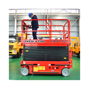 Plateforme de travail aérienne mobile hydraulique à ciseaux électriques autopropulsée avec système de protection contre les surcharges - Product Image 5