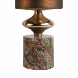 Vaso cilindrico in vetro con base in marmo e metallo per l'arredamento del soggiorno, accessorio moderno da tavolo per la casa - Product Image 5