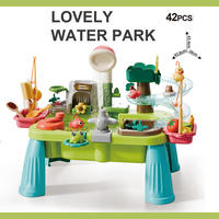 Parc aquatique dinosaure avec fonction de décharge d'eau électrique, ensemble de jeu éducatif en plastique pour enfants, petite taille