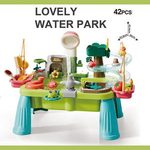 Parc aquatique dinosaure avec fonction de décharge d'eau électrique, ensemble de jeu éducatif en plastique pour enfants, petite taille - Product Image 3