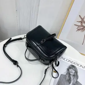 Genuine Leather Bag For Women's New Portable Cowhide Wedding Fashionable Crossbody Boston Ladies Shoulder Bags