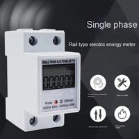 Meter Energi Digital Cerdas Layar LCD Presisi Tinggi Kelas 1 Satu Fasa Rentang 5A-60A untuk Penggunaan Rumah Tangga DIN Rail