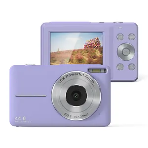 数码相机，可充电44MP点拍相机，带32gb sd卡16倍数码变焦，儿童紧凑型相机