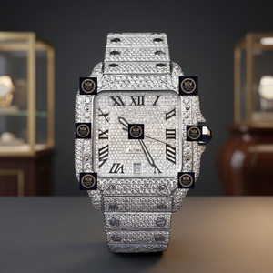 Montre mécanique de luxe pour homme en acier inoxydable style hip-hop avec moissanite VVS1, bracelet en acier inoxydable 42 mm - Product Image 1