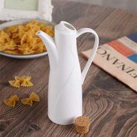 Bouteille en céramique distributeur d'huile d'olive et vinaigre, avec établi, en céramique, bouteille de Sauce soja ou vinaigre Cruet avec verseur, moderne de 77L
