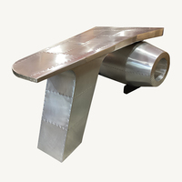 Bureau d'écriture en aluminium avec rivets métalliques, thème Aile d'avion et Aviateur, personnalisable pour la maison, les bureaux professionnels et les hôtels