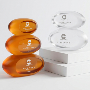 Ensemble de trois sphères en <span class=keywords><strong>cristal</strong></span> K9 couleur ambre, trophée personnalisé, cadeau d'anniversaire, décoration de table gravée personnalisée - Product Image 1