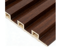 Panel de Pared de Listones con Acabado de Madera Fina, Diseño Minimalista de Lujo Ligero para Paredes Modernas con TV