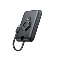 Chargeur portable 10000mAh avec câble intégré, batterie externe de voyage 20W à charge rapide, pack de batterie USB C pour téléphone portable avec support