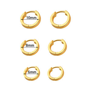 Minimaliste Petit <span class=keywords><strong>Or</strong></span> Couleur Huggies Hoop Boucles D'oreilles pour Femmes Cercle Rond Minuscule <span class=keywords><strong>Boucle</strong></span> D'oreille <span class=keywords><strong>Cartilage</strong></span> Punk Bijoux - Product Image 6