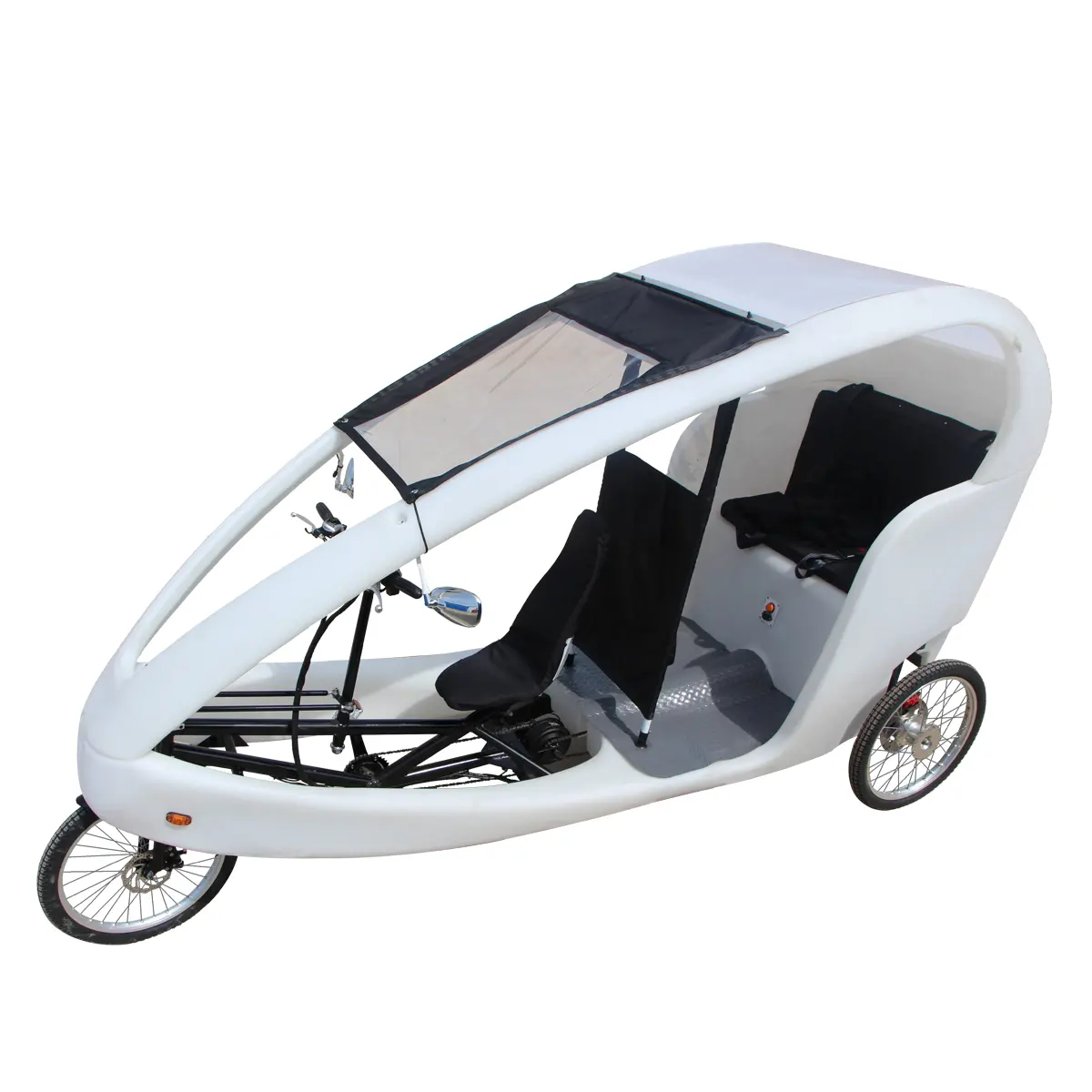 Bodi Terbuka Tiga Roda 1000W Elektrik City Cruiser Velo Taksi Auto Reickshaw dengan Kanopi Dijual